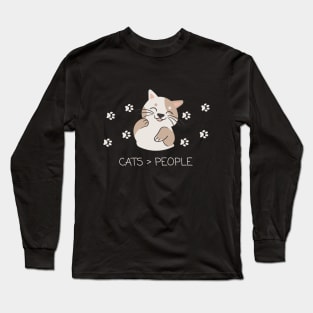 Cats > people Long Sleeve T-Shirt